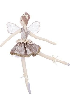 Кукла на ёлку ФЕЯ - БАЛЕРИНА БУФФА (Enl’air), полиэстер, серебристая, 30 см, Edelman