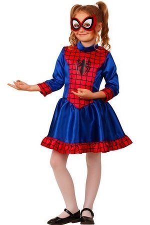 Карнавальный костюм Человек-Паук девочка, размер 128-64, Батик
