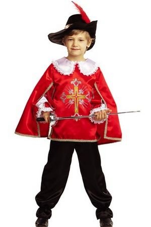 Карнавальный костюм Мушкетер в красном, размер 140-68, Батик