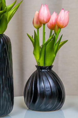 Керамическая ваза ЗАЛИНА, чёрная, 11х11 см, Boltze