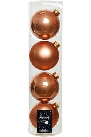 Набор стеклянных шаров матовых и эмалевых, цвет: миндальный, 100 мм, 4 шт., Kaemingk