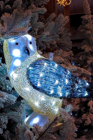 Светящаяся фигура ВОЛШЕБНАЯ СОВА, акрил, 50 холодных белых LED-огней, 44x22x37 см, уличная, Kaemingk (Lumineo)