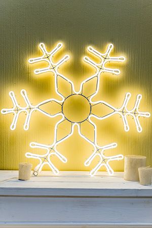Светящаяся СНЕЖИНКА СИЯНИЕ, 480 тёплых белых LED-огней, 56 см, уличная, Kaemingk (Lumineo)