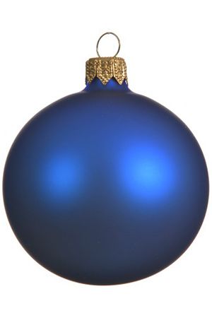 Елочный шар ROYAL CLASSIC стеклянный, матовый, цвет: королевский синий, 150 мм, Kaemingk