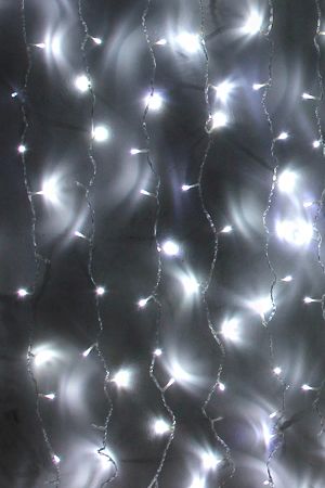Световой занавес СУПЕР ДИНАМИКА, 480 холодных белых LED-огней, 2.25х3 м, контроллер, прозрачный провод, уличный, Kaemingk
