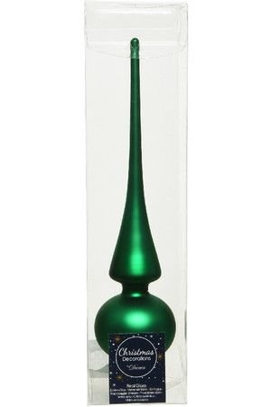 Елочная верхушка ROYAL CLASSIC, стеклянная, матовая, цвет: зелёный, 260 мм, Kaemingk