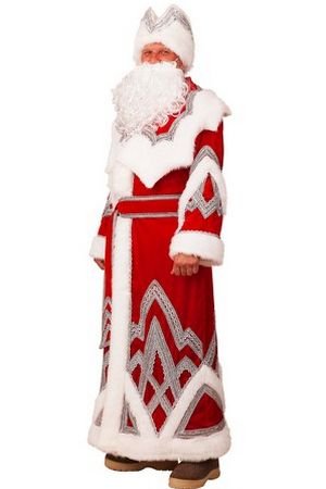 Карнавальный костюм Дед Мороз Вышивка серебро, размер 54-56, Батик