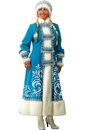 Карнавальный костюм Снегурочка с аппликацией, размер 44-48, Батик