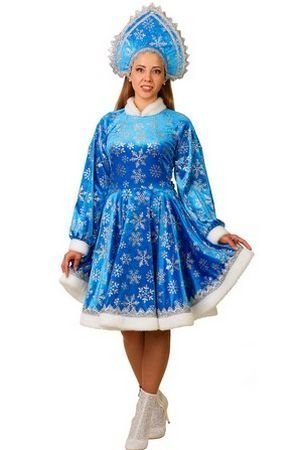 Карнавальный костюм Снегурочка Амалия, голубой, размер 44, Батик