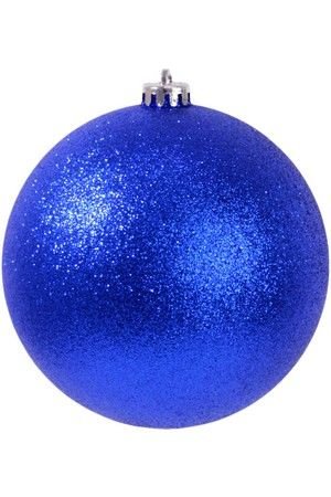 Пластиковый шар глиттерный, цвет: синий, 150 мм, Winter Decoration