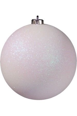 Пластиковый шар глиттерный, цвет: белый, 150 мм, Winter Decoration