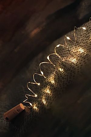 Гирлянда-пробка для бутылки РОСА, 8 тёплых белых микро LED-огней, 75 см, серебряный провод, на батарейках, Kaemingk (Lumineo)