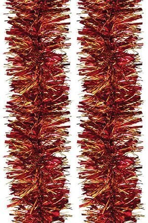 Мишура МОРОЗКО, 95 мм х 2 м, цвет - красный с золотом, MOROZCO