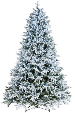Искусственная ель ГАМИЛЬТОН (литая хвоя PE+PVC), заснеженная, 600 теплых белых LED-огней, 213 см, National Tree Company