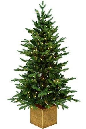 Искусственная ель МЭРИЛЕНД в квадратном кашпо (литая хвоя PE+PVC), зелёная, 250 тёплых белых LED-огней, 152 см, A Perfect Christmas