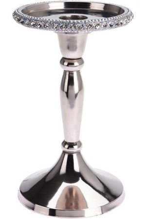 Канделябр АЛОНЗО, серебряный, на одну свечу, 15 см, Koopman International