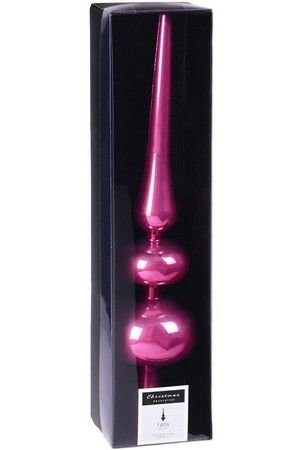 Ёлочная верхушка ИЗЯЩНЫЙ СТИЛЬ, пластик, розовый бархат глянцевый, 30 см, Koopman International