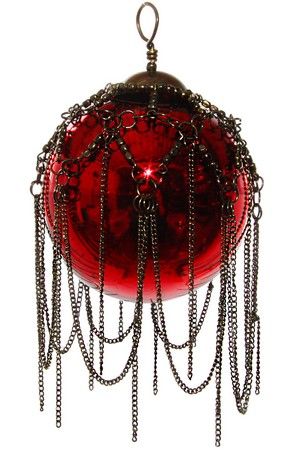 Стеклянный ёлочный шар МЕЛАЙЯ, красный, 7.5 см, SHISHI