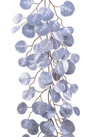 Гирлянда МОРОЗНАЯ ЛИСТВА (круглые листья), серебряная, 150 см, Kaemingk