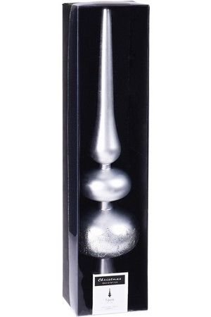 Ёлочная верхушка ИЗЯЩНЫЙ СТИЛЬ, пластик, серебряная матовая, 30 см, Koopman International