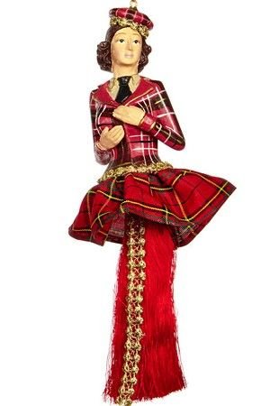 Кукла на елку СКОТТИШ ЛЕДИ, полистоун, текстиль, красные тона, 24.5 см, Goodwill