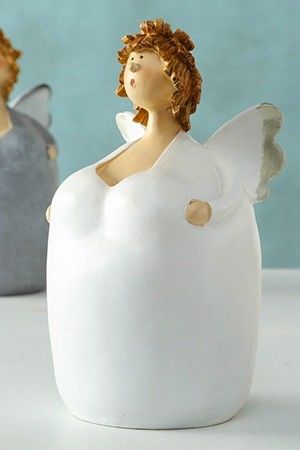 Статуэтка АНГЕЛ ТАММИ в белом платье, полистоун, 25 см, Boltze