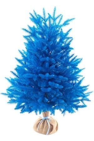 Настольная синяя елка в мешочке Сапфир 80 см, ЛИТАЯ 100%, ЦАРЬ ЕЛКА