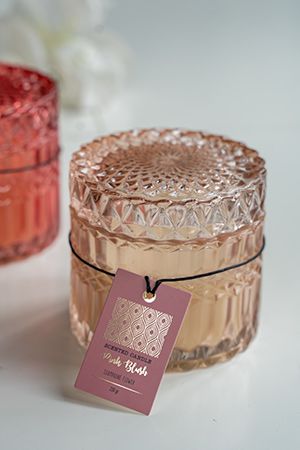 Свеча в стеклянной шкатулке КРИСТАЛИ, нежно-розовая, 9 см, Koopman International