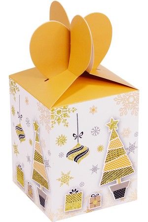 Подарочная коробка ЭЛЕГАНТНОЕ РОЖДЕСТВО (с ёлкой), 10х10х12.5 см, Due Esse Christmas