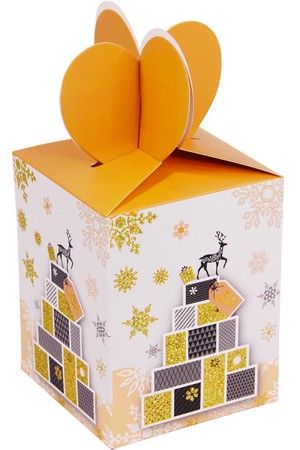 Подарочная коробка ЭЛЕГАНТНОЕ РОЖДЕСТВО (с оленем), 10х10х12.5 см, Due Esse Christmas