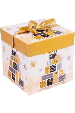 Подарочная коробка ЭЛЕГАНТНОЕ РОЖДЕСТВО (с оленем), 16.5 см, Due Esse Christmas