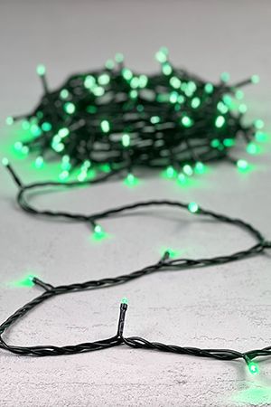 Светодиодная гирлянда 24V Quality Light 100 зеленых LED ламп 10 м, черный ПВХ, соединяемая, IP44, BEAUTY LED
