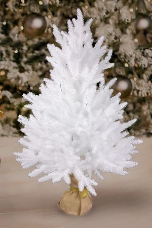 Настольная белая елка в мешочке Сапфир 80 см, ЛИТАЯ 100%, ЦАРЬ ЕЛКА, EverChristmas