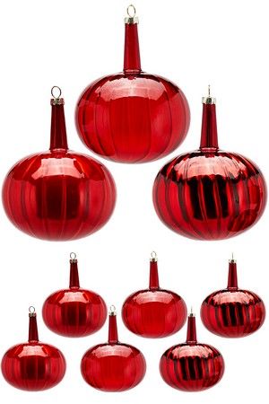 Набор стеклянных шаров КОСМО, красный, 10 см, упаковка 6 шт., EDG