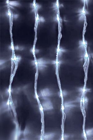 Светодиодный занавес Водопад Koopman "эффект стекания",  2*1 м, 220 холодных белых LED ламп, прозрачный ПВХ, контроллер, IP44, Koopman International