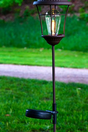 Садовый светильник - фонарь МЕССИНО, солнечная батарея, тёплый белый LED-огонь, 73х12 см, STAR trading