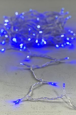 Светодиодная гирлянда Quality Light 100 синих LED ламп 10 м, прозрачный ПВХ, соединяемая, IP44, BEAUTY LED