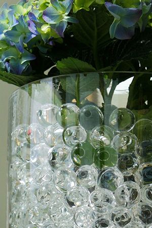 Гидрогелиевый наполнитель для ваз ВОДЯНЫЕ ЖЕМЧУЖИНЫ, прозрачные, 15-18 мм, 400 г (на объём 48 л), 4 SEASONS