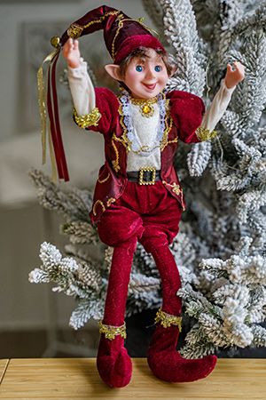 Новогодняя кукла ЭЛЬФ ВЕСЁЛОГО ПРАЗДНИКА (Мальчик), 25 см, Due Esse Christmas