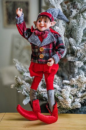 Новогодняя кукла ЭЛЬФ КЛЕТЧАТОГО НАСТРОЕНИЯ (Мальчик), 43 см, Due Esse Christmas