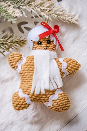 Ёлочная игрушка ПРЯНИЧНАЯ КУКОЛКА, текстиль, 10 см, Due Esse Christmas