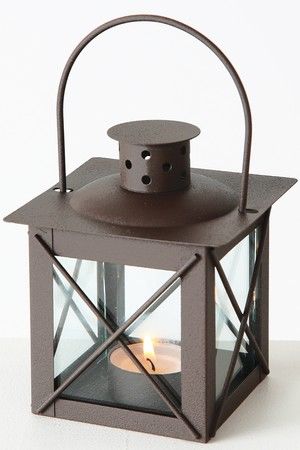 Подсвечник-фонарик под чайную свечу ФАРОЛИ, металлический, серый, 13х10 см, Boltze