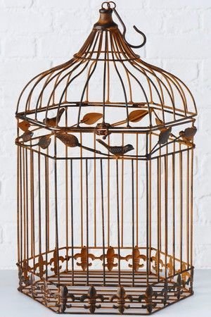 Декоративная птичья клетка ЭВИС, металл, медная, 58 см, Boltze