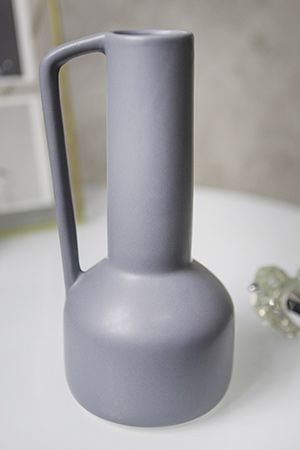 Керамическая ваза кувшин УРСУЛА, фигурная, серая, 21 см, Boltze