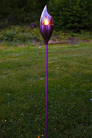 Садовый светильник Solar OLYMPUS на солнечной батарее, медный, янтарный LED-огнь, 115х8 см, STAR trading