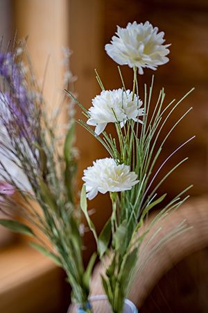 Искусственные цветы ПОЛЕВЫЕ ГЕОРГИНЫ, декоративная ветка, полиэстер, белые, 60 см, Kaemingk