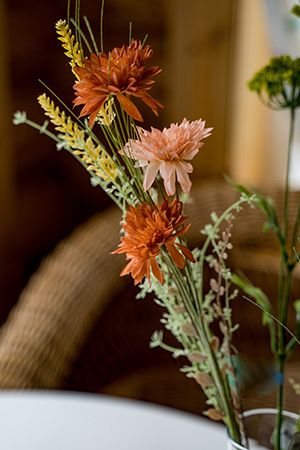 Искусственные полевые цветы ПРИВЕТ ОТ ЛЕТА, декоративная ветка, полиэстер, оранжевые, 60 см, Kaemingk