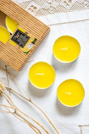 Ароматические чайные свечи ЦИТРОНЕЛЛА, жёлтые, 5.9х2.2 см (упаковка 6 шт.), Kaemingk