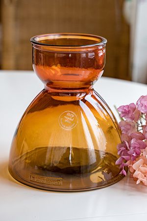 Декоративная стеклянная ваза КАШТАНОВЫЙ  МЁД, прозрачно-коричневая, 23 см, Kaemingk