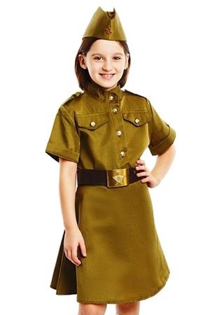 Карнавальный костюм детский Солдаточка ВОВ люкс, рост 82-92 см, Бока